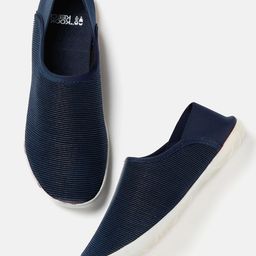 Kook N Keech Women Navy Textured Regular Slip-On Sneakers-image-92