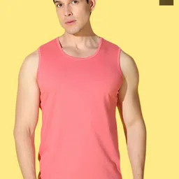 WOOSTRO Pack Of 2 Scoop Neck Ultra-Soft Gym Vests VWS26(MORE OLIVE)(PLAIN PEACH)-image-79