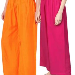 N-Gal Multicolor Flared Fit Palazzos (Pack Of 2)-image-24
