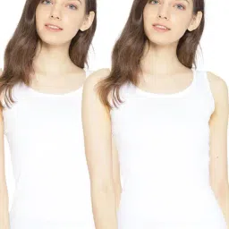 Lady Lyka White Cotton Camisole (Pack Of 2)-picture-46