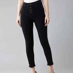 DOLCE CRUDO Black High Rise Jeans-image-97