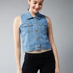 DOLCE CRUDO Light Blue Relaxed Fit Jacket-image-23