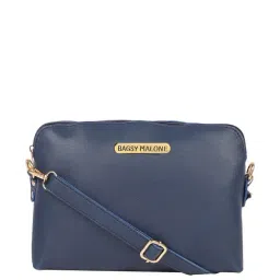 Bagsy Malone Navy Solid Medium Sling Handbag-image-30