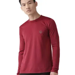 Chkokko Maroon Regular Fit Sports T-Shirt-image-57