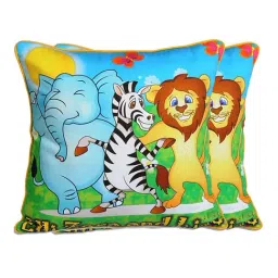 Swayam Multicolor Cotton 210 TC Kids Cushion Covers - Set of 2-30
