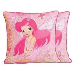Swayam Pink & Beige Cotton 210 TC Kids Cushion Covers - Set of 2-36