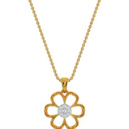 Kisna Diamond & Gold Jewellery 14k Simple Flower Pendant-image-64