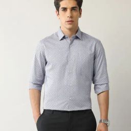 Arrow Purple Regular Fit Geometric Shirt-image-84