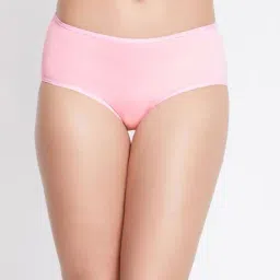 Clovia Mid Waist Teen Hipster Panty in Baby Pink - Cotton-image-14