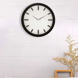 eCraftIndia White & Black Wood Analog Wall Clock - Set of 1-image-4