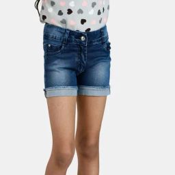 Peppermint Kids Indigo Blue Regular Fit Shorts-picture-38
