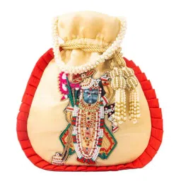NR by Nidhi Rathi Beige Embellished Potli-34