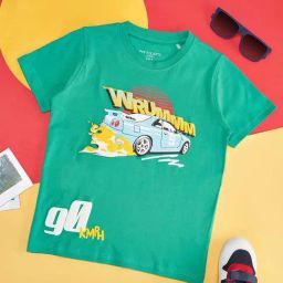 Pantaloons Junior Holly Green Cotton Printed T-Shirt-picture-22