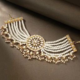 Peora Golden White Beads Bracelet for Women-image-77