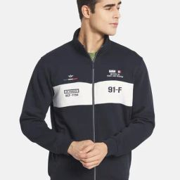 Octave Navy Full Sleeves High Neck Sweatshirt-image-92