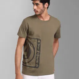 Kazo Green Regular Fit Printed Crew T-Shirt-picture-9