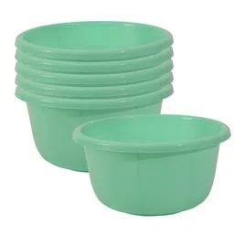 Aura Green 6 piece Solid Plastic Bath Accessories Set-image-45