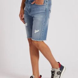 Guess Blue Regular Fit Solid Shorts-image-5