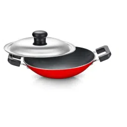 judge by prestige JUDGE Black & Red Aluminium 22 cm Non-Stick Appachetty With Lid - Set of 1 image 2