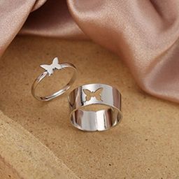 DressBerry Set Of 2 Silver-Plated ButterflyRing-image-26