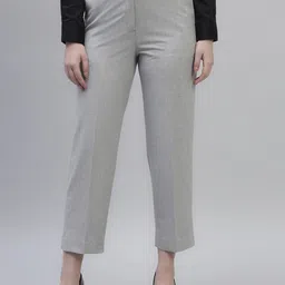 Cantabil Women Comfort Regular Fit High-Rise Formal Trousers-image-42
