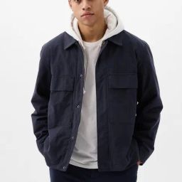 GAP Navy Regular Fit Solid Jacket-image-34