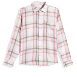 Cavio Boys Peach Cotton Chequered Shirt-image-63