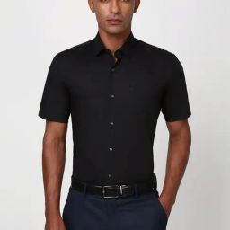 Peter England Black Cotton Regular Fit Shirt-picture-10