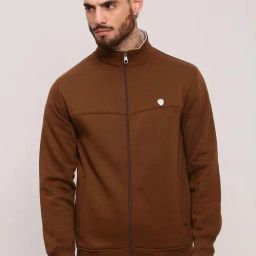 Showoff Brown Cotton Slim FitSweatshirt-image-80