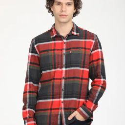 Levi's Red Cotton Regular Fit Checks Shacket-picture-26