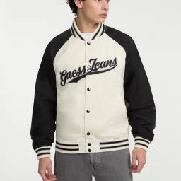 Guess Jeans Off-White & Black Relaxed Fit Jacket-image-7