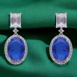 crash.club By CKC Elegant 925 Sterling Silver Emerald Drop Earrings-image-22