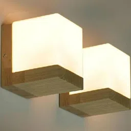 Somil Premium Designer Glass Wall / Night Lamp Elegant & Stylish Dcor Accent for Modern Interiors, color, White, Size:- 20.5 X 23 X 24.5 CM-image-19