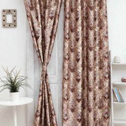 Ariana New Chia Brown Polyester 7ft Door Eyelet Curtain-image-26