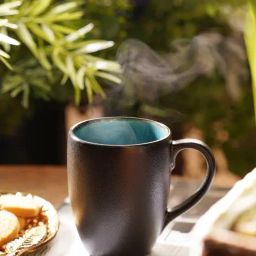 Pure Home and Living Black & Blue Ceramic Coffee Mugs - Set of 2-25