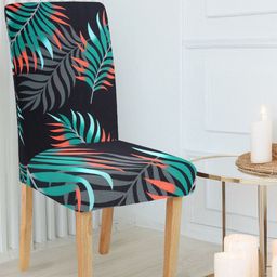 Cortina Black & Green Printed Chair Cover-image-71