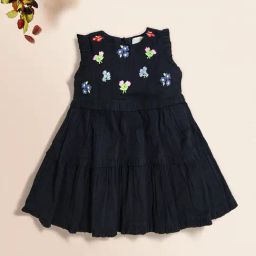 Cherry Crumble By Nitt Hyman Kids Black Embroidered Dress-image-78