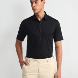 Arrow Black Cotton Regular Fit Shirt-image-96