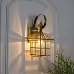 Kapoor Lamp Shades Brass & Glass Calsada Classic Wall Light-picture-25