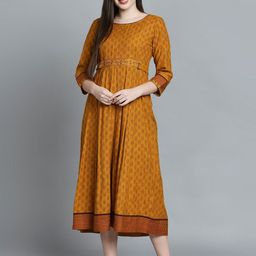 MORDEN MUSE Women Paisley Printed Thread Work Summer Sheers Maternity Anarkali Kurta-image-1