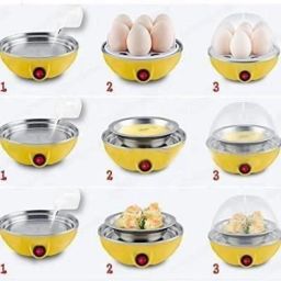 Steaming, Cooking Also Boiling and Frying Egg Boiler/Egg Poacher/7 Egg Cooker/Electric Egg Boiler/Egg Steamer 149 Egg Cooker-image-0