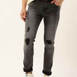 Mast & Harbour Men Skinny Fit Mildly Distressed Light Fade Stretchable Jeans-image-51