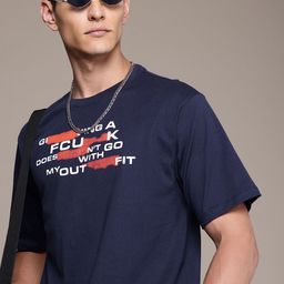 FCUK Pure Cotton Typography Printed Relaxed Fit T-shirt-image-26