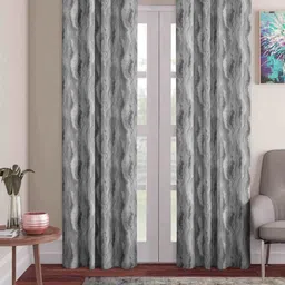 Aura Grey & Charcoal Set of 2 Long Door Curtain-image-38