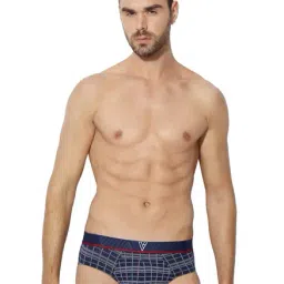 Van Heusen Navy Checks Briefs-image-23