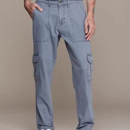 WROGN Men Stretchable Cargo Jeans-image-40