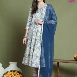 KALINI Women Floral Printed Regular Kurta with Trousers & With Dupatta-picture-53