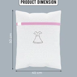 Kuber Industries White 6 Pieces Reusable Rectangular Durable Laundry Bags With Zipper image 2