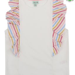 lilly + sid Lilly & Sid Short Frill Sleeves Top with Stripes - White-picture-29