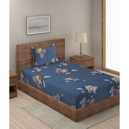 Hosta Homes Single Bed Printed Bed Sheet With 1 Pillow Cover -  Multicolor-26